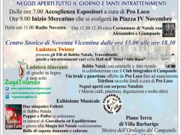 Il ritorno di ZugàTolando ai mercatini di Natale a Noventa Vicentina